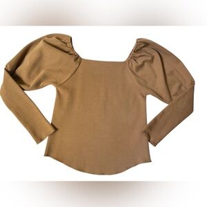 Moussy Square neck leg of mutton sleeve pullover top